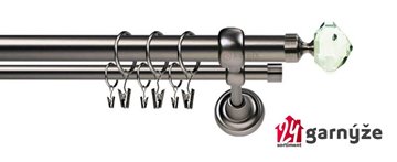 Kovové garnýže dvouřadé 25 a 19mm - ROMA Blanka crystal antracitové