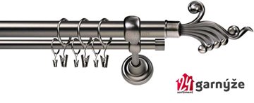 Kovové garnýže dvouřadé 25 a 19mm - ROMA Fantazie antracitové