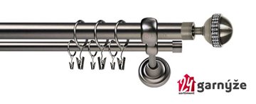 Kovové garnýže dvouřadé 25 a 19mm - ROMA Globi crystal antracitové