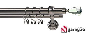 Kovové garnýže dvouřadé 25 a 19mm - ROMA Travo crystal antracitové
