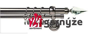 Kovové garnýže dvouřadé 25 a 19mm - ROMA Veneto crystal antracitové