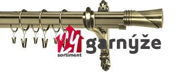 Kovové garnýže dvouřadé 25 a 19mm - BAROKO Loca mosazné
