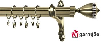 Kovové garnýže dvouřadé 25 a 19mm - BAROKO Piano crystal mosazné