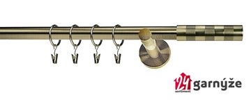 Kovové garnýže jednořadé moderní 16mm - ETIUDA mosazné