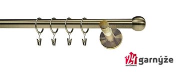 Kovové garnýže jednořadé moderní 16mm - KOULE mosazné