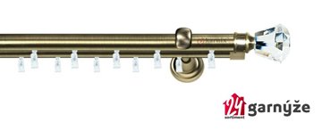 Kovové garnýže dvouřadé 19mm - ASPEN CLAREX CRYSTAL mosazné