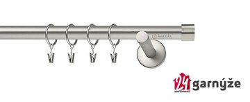 Kovové garnýže jednořadé moderní 16mm - LUNA chromované