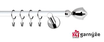 Kovové garnýže jednořadé moderní 19mm EXTRA - AVANTI nerezové, bílé