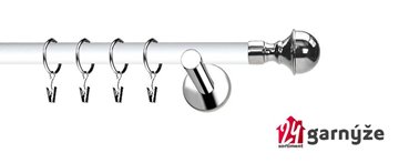 Kovové garnýže jednořadé moderní 19mm EXTRA - BELLA nerezové, bílé