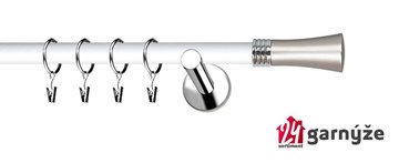 Kovové garnýže jednořadé moderní 19mm EXTRA - FIONA nerezové, bílé