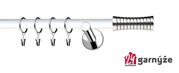 Kovové garnýže jednořadé moderní 19mm EXTRA - GAO nerezové, bílé