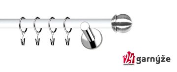 Kovové garnýže jednořadé moderní 19mm EXTRA - KNOFLÍK nerezové, bílé