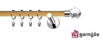 Kovové garnýže jednořadé moderní 19mm EXTRA - BELUNA CRYSTAL nerezové, borovice