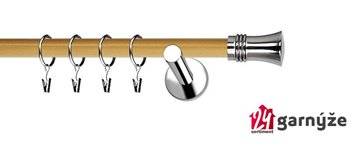 Kovové garnýže jednořadé moderní 19mm EXTRA - CAPRI nerezové, borovice