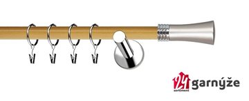 Kovové garnýže jednořadé moderní 19mm EXTRA - FIONA nerezové, borovice