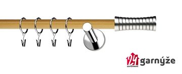 Kovové garnýže jednořadé moderní 19mm EXTRA - GAO nerezové, borovice