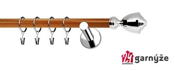 Kovové garnýže jednořadé moderní 19mm EXTRA - AVANTI nerezové, třešeň