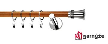 Kovové garnýže jednořadé moderní 19mm EXTRA - CAPRI nerezové, třešeň