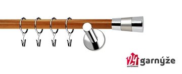 Kovové garnýže jednořadé moderní 19mm EXTRA - DORIS nerezové, třešeň