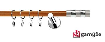 Kovové garnýže jednořadé moderní 19mm EXTRA - FRESNO nerezové, třešeň