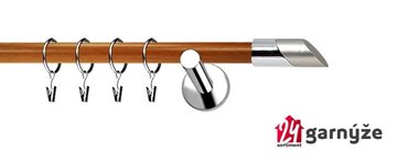 Kovové garnýže jednořadé moderní 19mm EXTRA - FALKO nerezové, třešeň