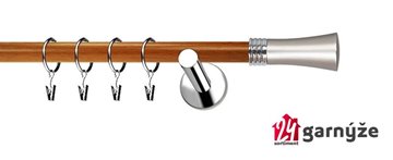 Kovové garnýže jednořadé moderní 19mm EXTRA - FIONA nerezové, třešeň