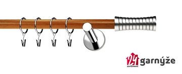 Kovové garnýže jednořadé moderní 19mm EXTRA - GAO nerezové, třešeň