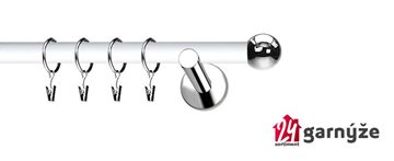 Kovové garnýže jednořadé moderní 19mm EXTRA - KOULE nerezové, bílé