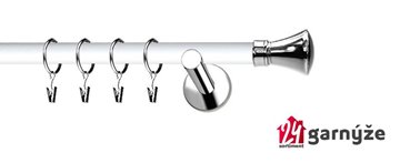 Kovové garnýže jednořadé moderní 19mm EXTRA - LIBERTY nerezové, bílé