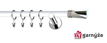 Kovové garnýže jednořadé moderní 19mm EXTRA - LOCA nerezové, bílé