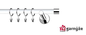 Kovové garnýže jednořadé moderní 19mm EXTRA - LUNA nerezové, bílé