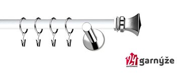 Kovové garnýže jednořadé moderní 19mm EXTRA - ORTO nerezové, bílé