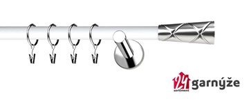 Kovové garnýže jednořadé moderní 19mm EXTRA - PINO nerezové, bílé