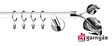 Kovové garnýže jednořadé moderní 19mm EXTRA - SORENTO nerezové, bílé