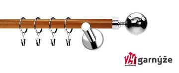 Kovové garnýže jednořadé moderní 19mm EXTRA - KOULE ELEGANT nerezové, třešeň