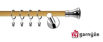 Kovové garnýže jednořadé moderní 19mm EXTRA - LIBERTY nerezové, borovice