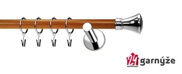 Kovové garnýže jednořadé moderní 19mm EXTRA - LIBERTY nerezové, třešeň