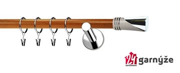 Kovové garnýže jednořadé moderní 19mm EXTRA - LOCA nerezové, třešeň