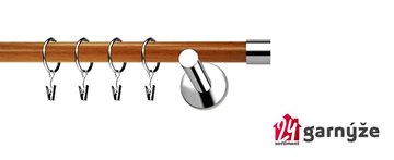 Kovové garnýže jednořadé moderní 19mm EXTRA - LUNA nerezové, třešeň