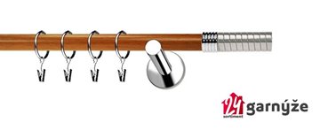 Kovové garnýže jednořadé moderní 19mm EXTRA - OPTIMA nerezové, třešeň