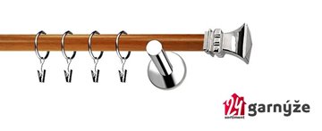 Kovové garnýže jednořadé moderní 19mm EXTRA - ORTO nerezové, třešeň