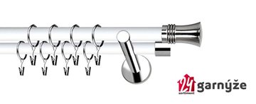 Kovové garnýže dvouřadé moderní 19 a 19mm - Extra CAPRI nerezové, bílé