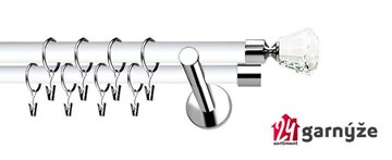 Kovové garnýže dvouřadé moderní 19 a 19mm - Extra CLAREX CRYSTAL nerezové, bílé