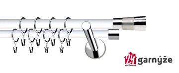 Kovové garnýže dvouřadé moderní 19 a 19mm - Extra DORIS nerezové, bílé
