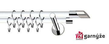 Kovové garnýže dvouřadé moderní 19 a 19mm - Extra FALKO nerezové, bílé