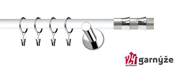 Kovové garnýže dvouřadé moderní 19 a 19mm - Extra FRESNO nerezové, bílé