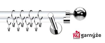 Kovové garnýže dvouřadé moderní 19 a 19mm - Extra KOULE ELEGANT nerezové, bílé