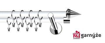 Kovové garnýže dvouřadé moderní 19 a 19mm - Extra KUŽEL nerezové, bílé