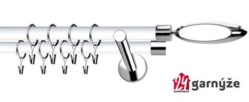 Kovové garnýže dvouřadé moderní 19 a 19mm - Extra MIRELLA nerezové, bílé