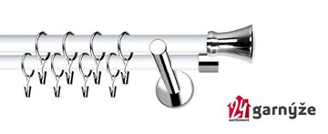 Kovové garnýže dvouřadé moderní 19 a 19mm - Extra MONACO nerezové, bílé